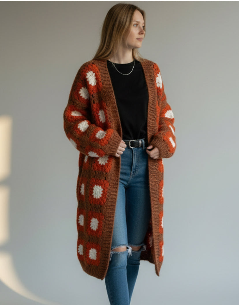 ABRIGO TEJIDO A MANO CROCHET