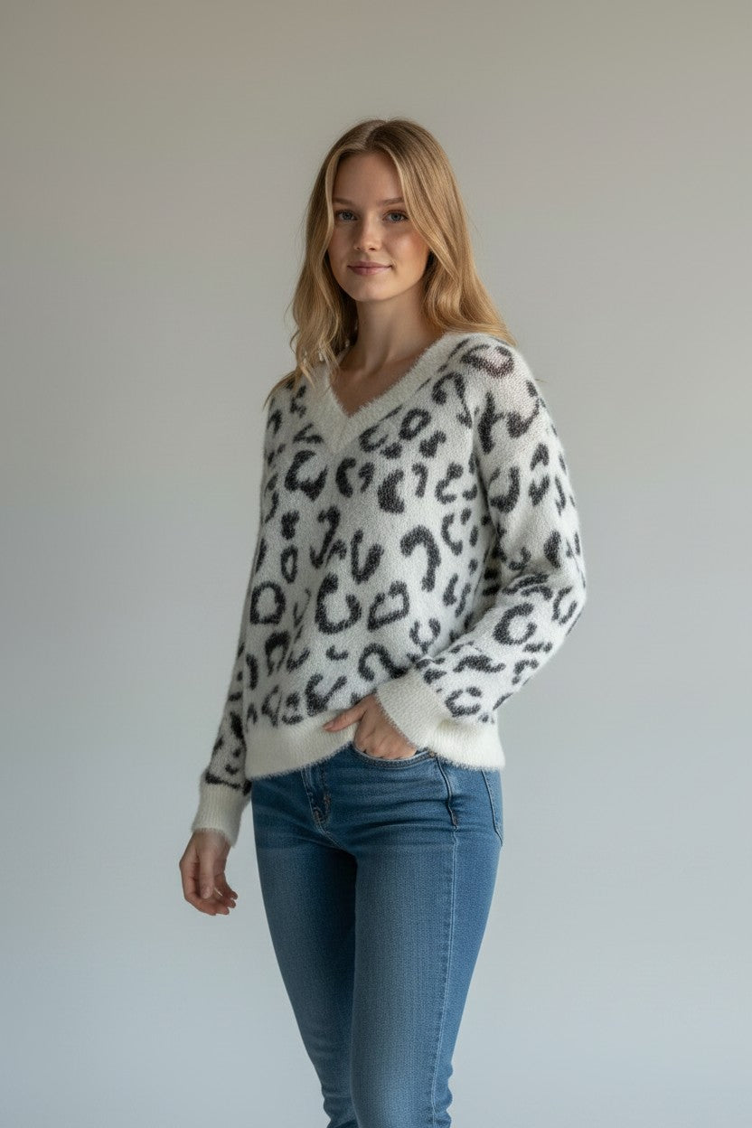 SWEATER PRINT EN ANGORA
